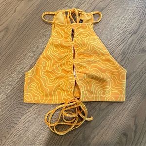 ZARA orange wave cutout crop top